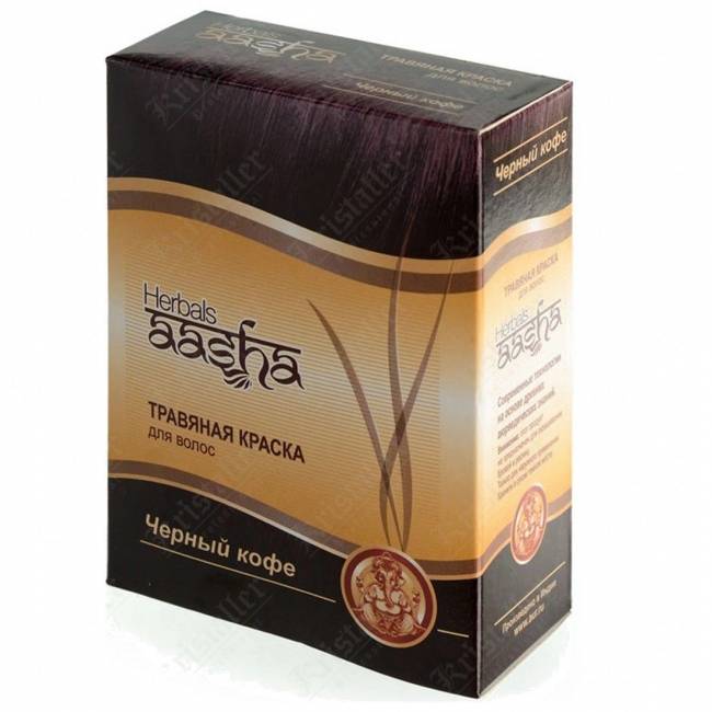 Травяная краска для волос на основе индийской хны, Aasha Herbals, чёрный кофе Травяная краска для волос на основе индийской хны, Aasha Herbals, чёрный кофе